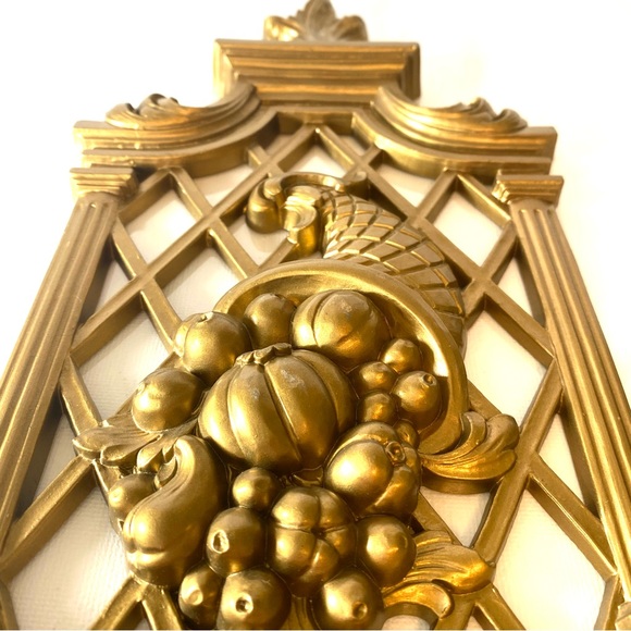 Vintage Hollywood Regency Gold Wall Plaque Decor Hanging MCM MidMod Maximalism - Picture 2 of 7